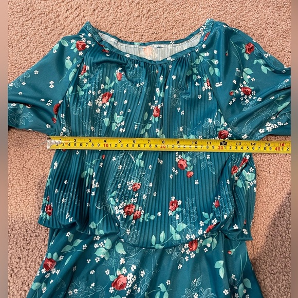 Unbranded Green Floral Flowy Sunday Midi Dress - Picture 3 of 8